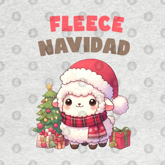 Fleece Navidad Christmas Sheep by Takeda_Art